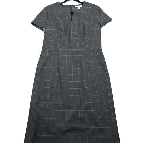 Hugo boss office plaid gray sheet dress size 8 - Picture 1 of 13